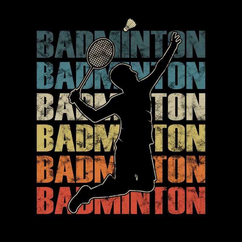 Un joueur de badminton smash dans un style rétro