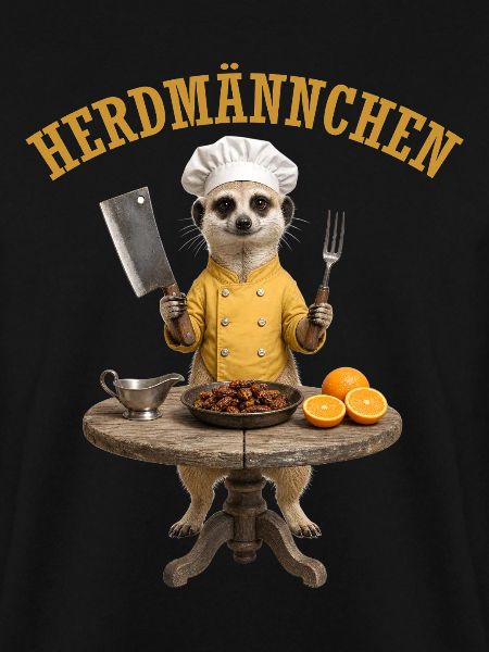 Ein lustiges Herdmännchen Koch Erdmännchen