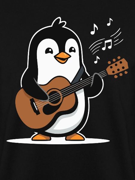 Pinguin Gitarre Musikliebhaber