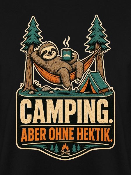 Faultier Camping Ohne Hektik Shirt