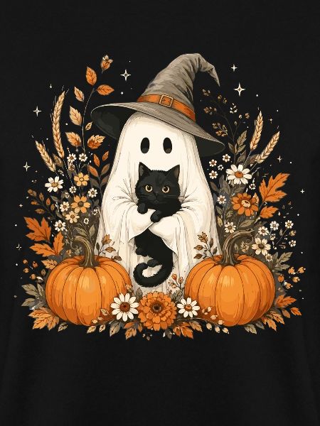 Halloween, Geist, Schwarze Katze