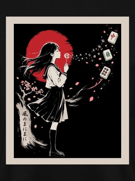 Mahjong Mädchen Japanisches Design