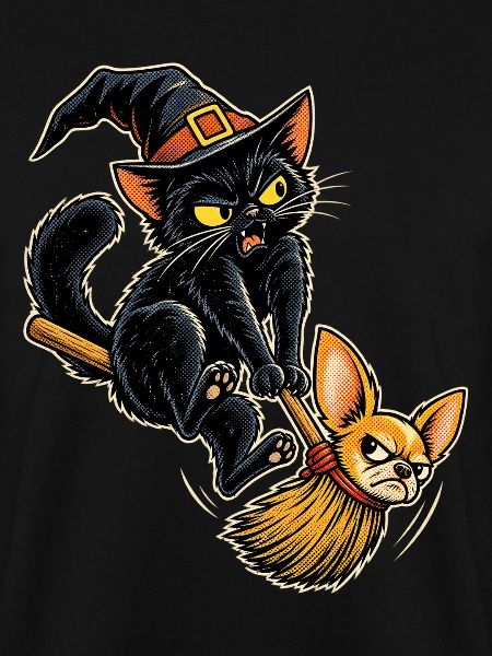 Katzenmagie auf Hexenbesen