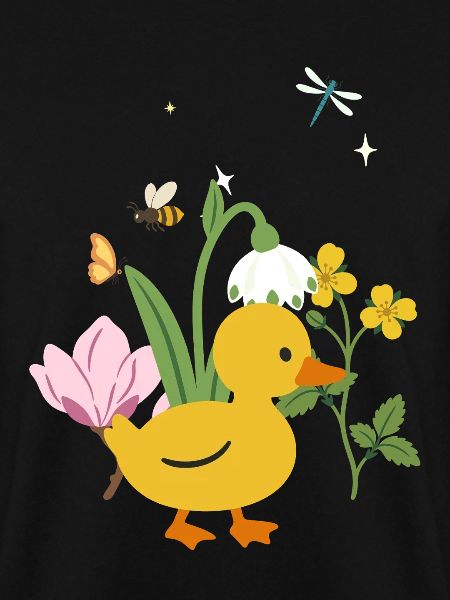 Ente Blumen Kinder Vogel Tierfreunde