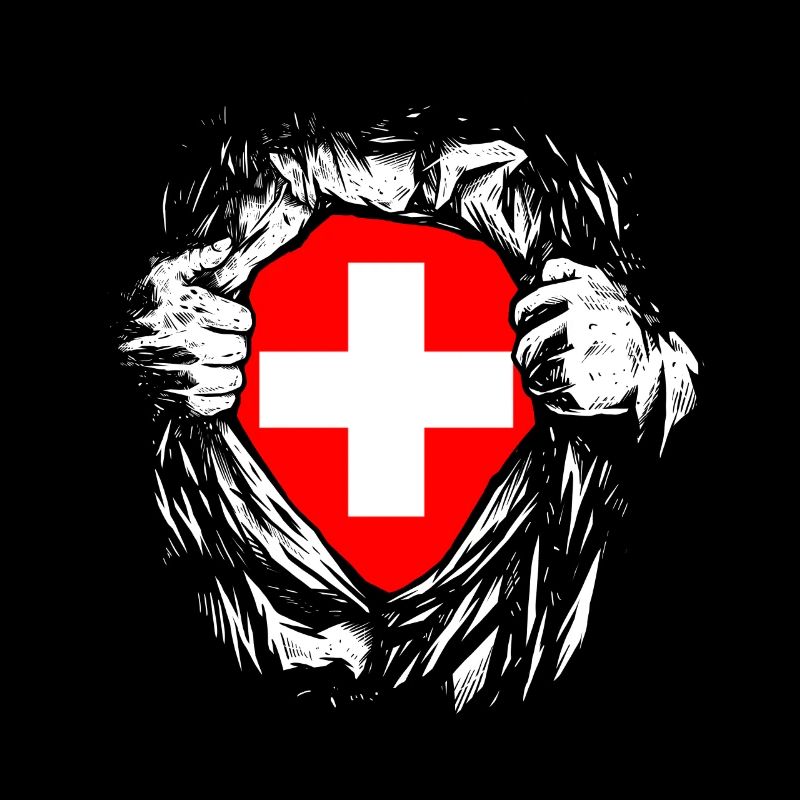 Schweiz Superheld Held Schweizerkreuz