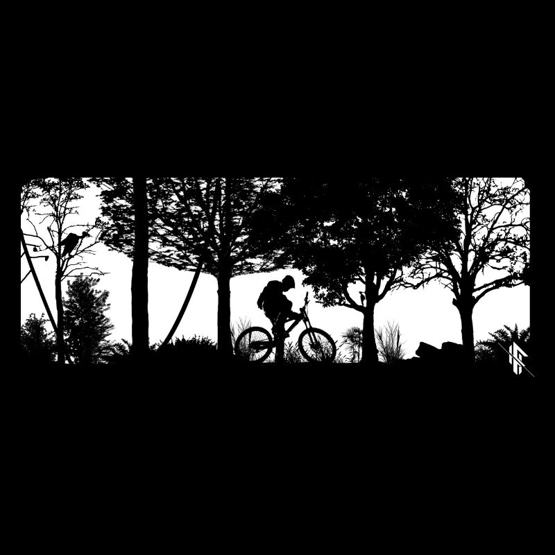 Mountainbiker Fahrradfahrer im Wald