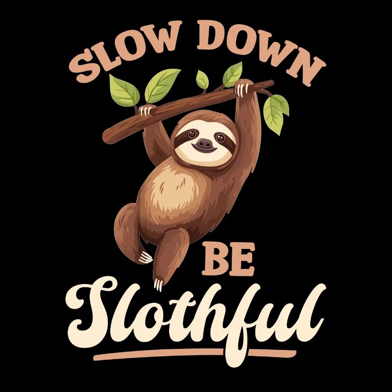 Funny Lazy Sloth Slow Down, Be Slothful