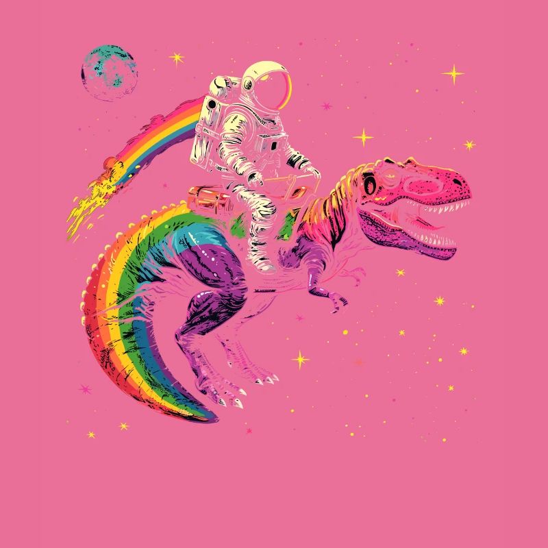 Astronaut reitet T-Rex Dinosaurier