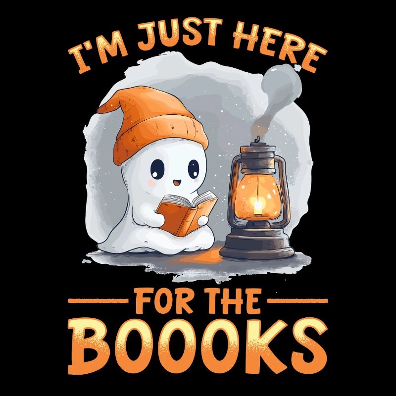 Funny Teacher Halloween Ghost Reading Book