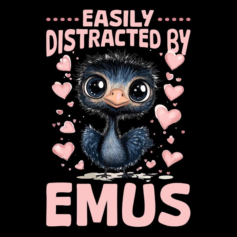 Funny Emu Animal Easily Distracted By Emus