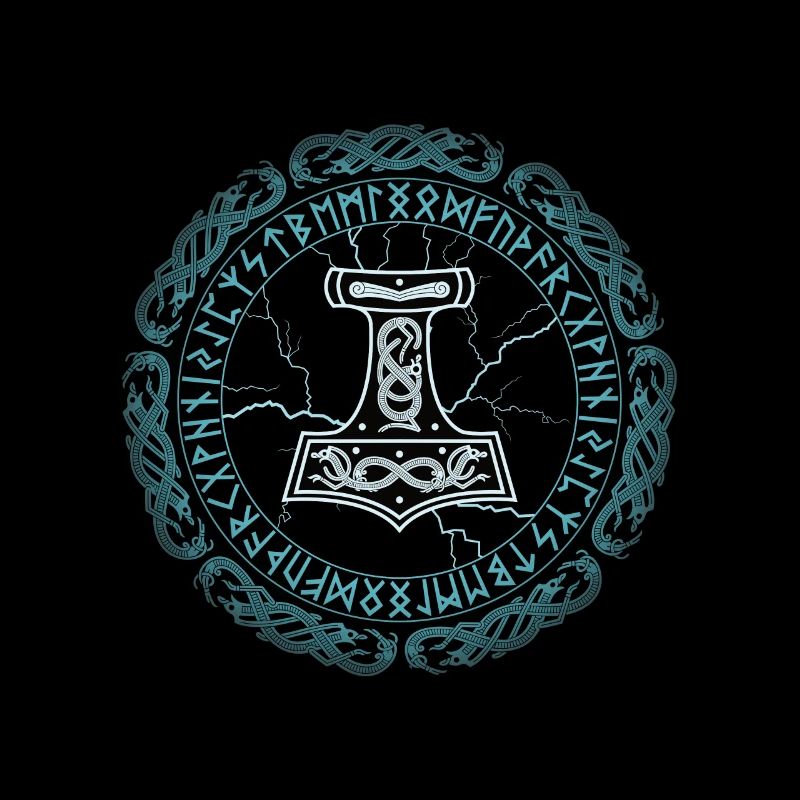 Mjölnir Hammer Thor runes