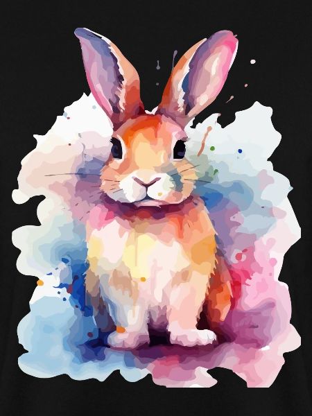 Bunter Aquarellhase