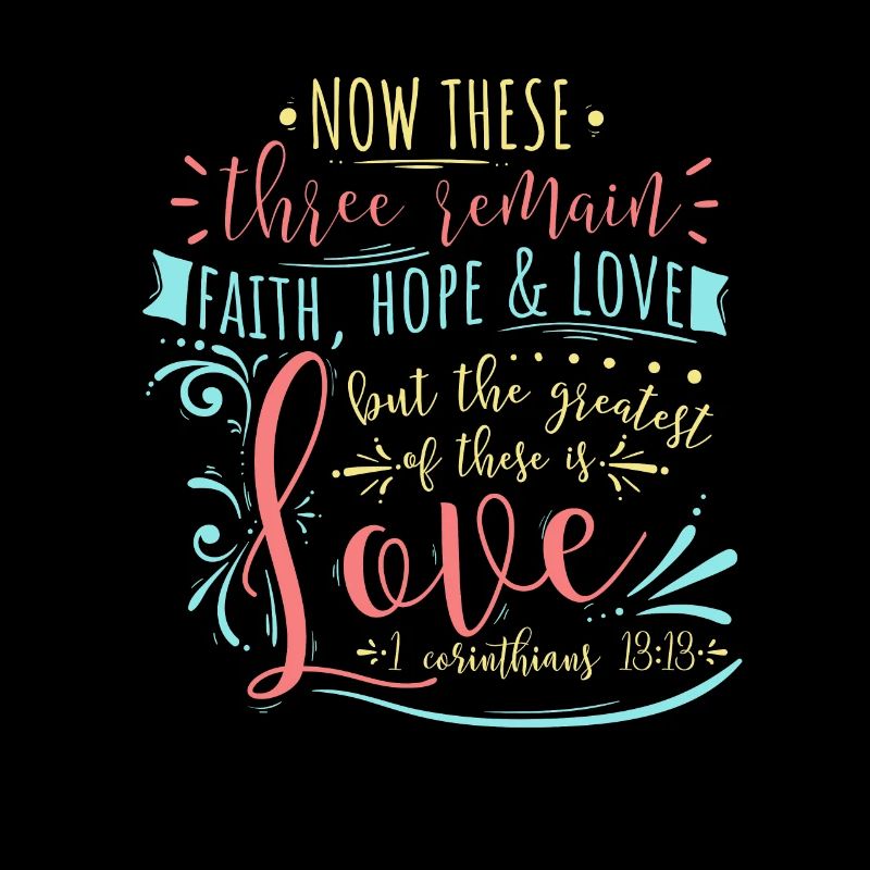 Faith Hope & Love Christian Scripture Lettrage