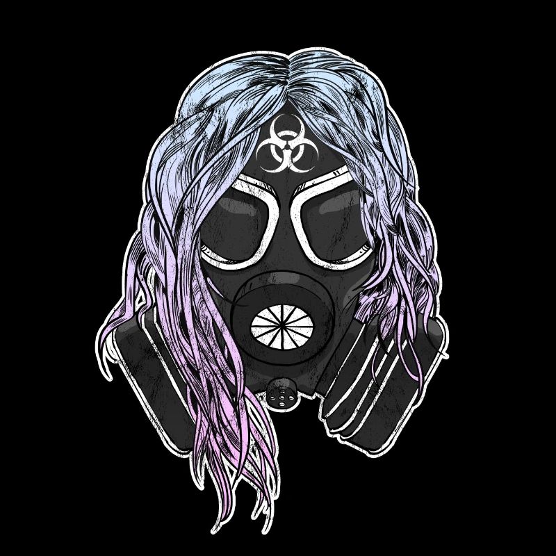 Masque à gaz de peste radioactif nucléaire grunge