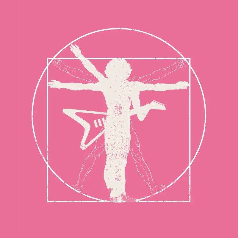 Vitruvian E-Gitarren-Mann Rockmusik Geschenk
