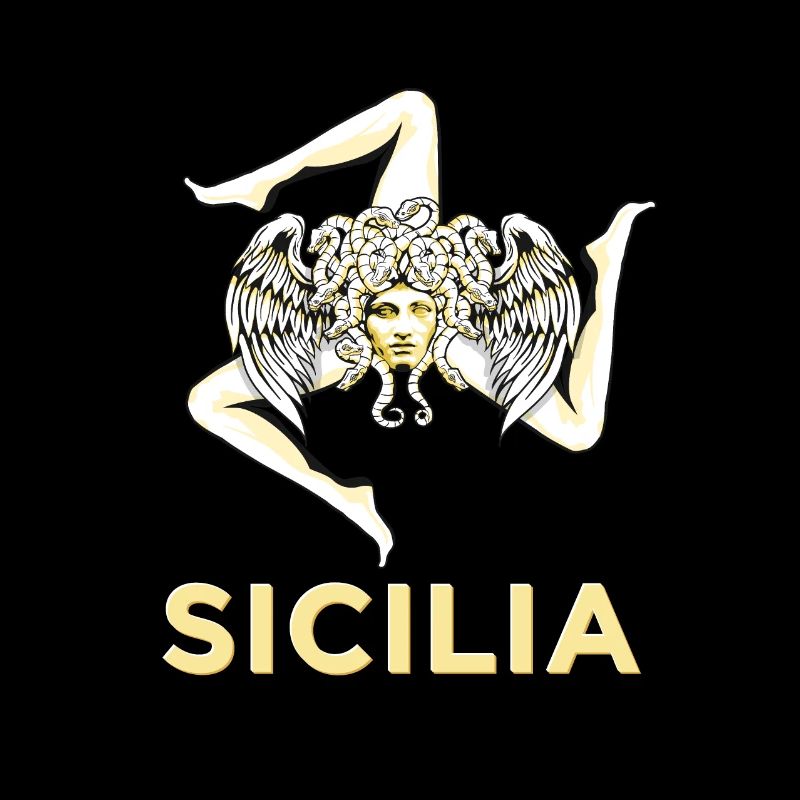 Fierté sicilienne - Sicilia - Drapeau sicilien Trinacria