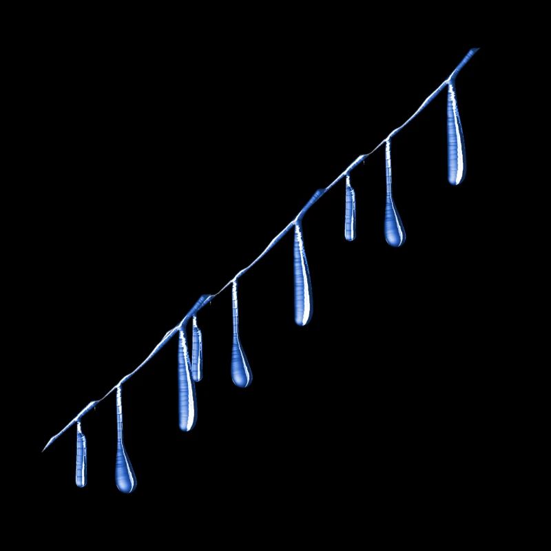 gouttes d’eau bordent l’eau