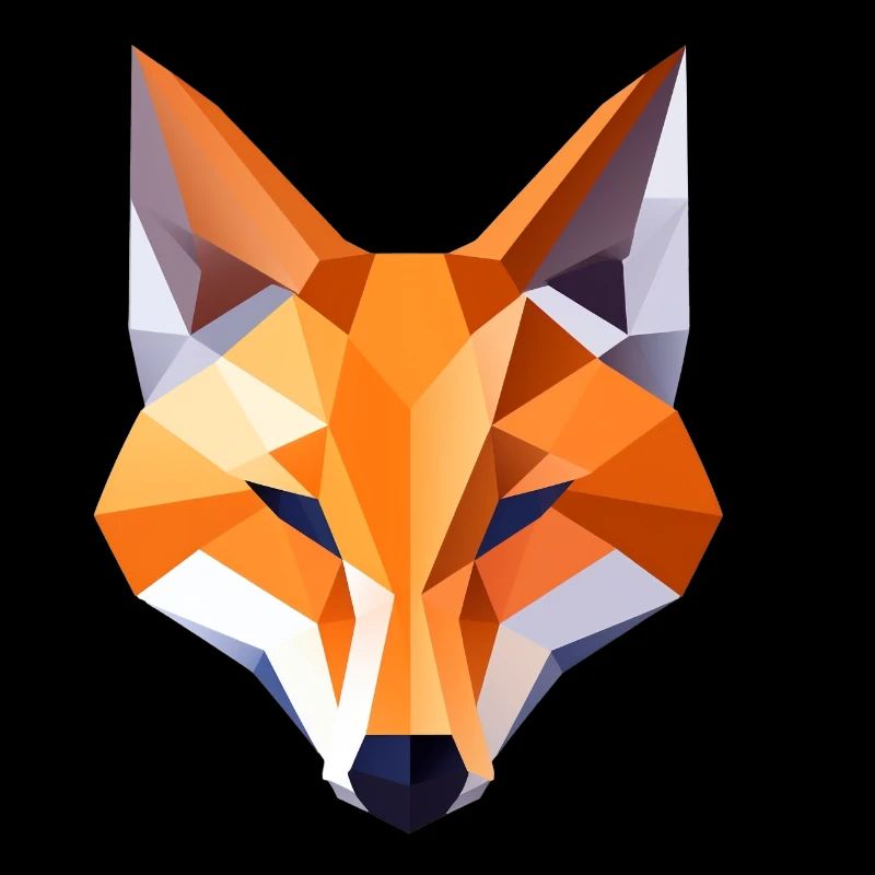 Fox Head Low Poly Logo Design