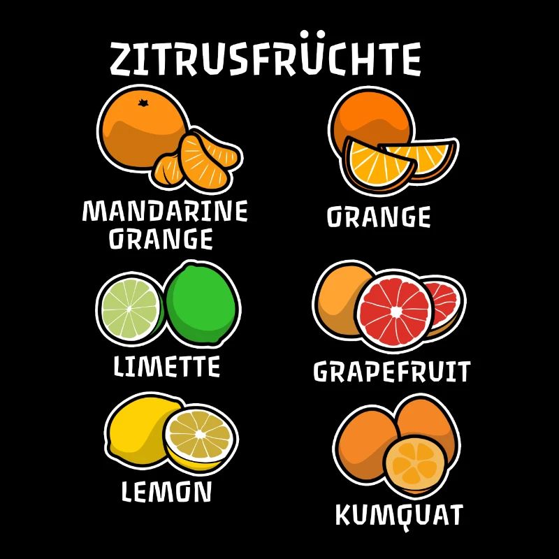Sechs Arten von Zitrusfrüchten