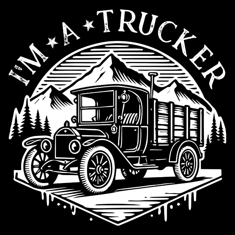 Camion vintage avec le slogan I’m a Trucker
