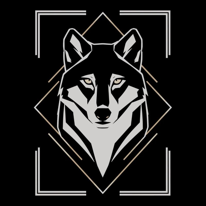 Stilvoller Wolfskopf Geometrisch