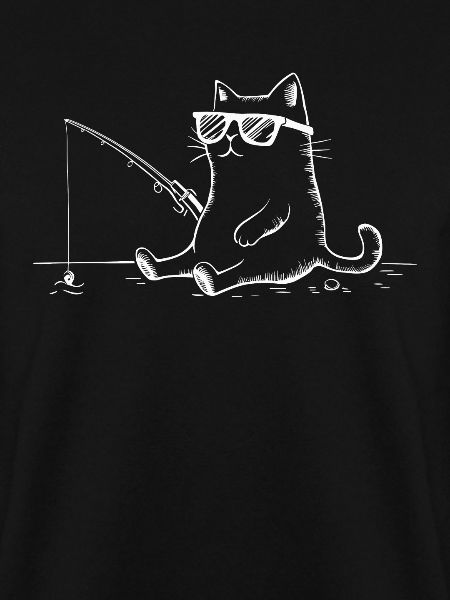 Katze Mit Sonnenbrille Angelt