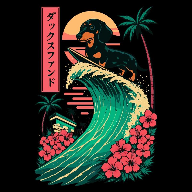 Teckel Saucisse Chien Viennoise Japonais Surf
