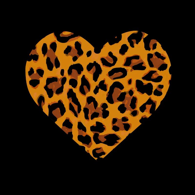 Herz mit Leopardenfell Muster Geschenk