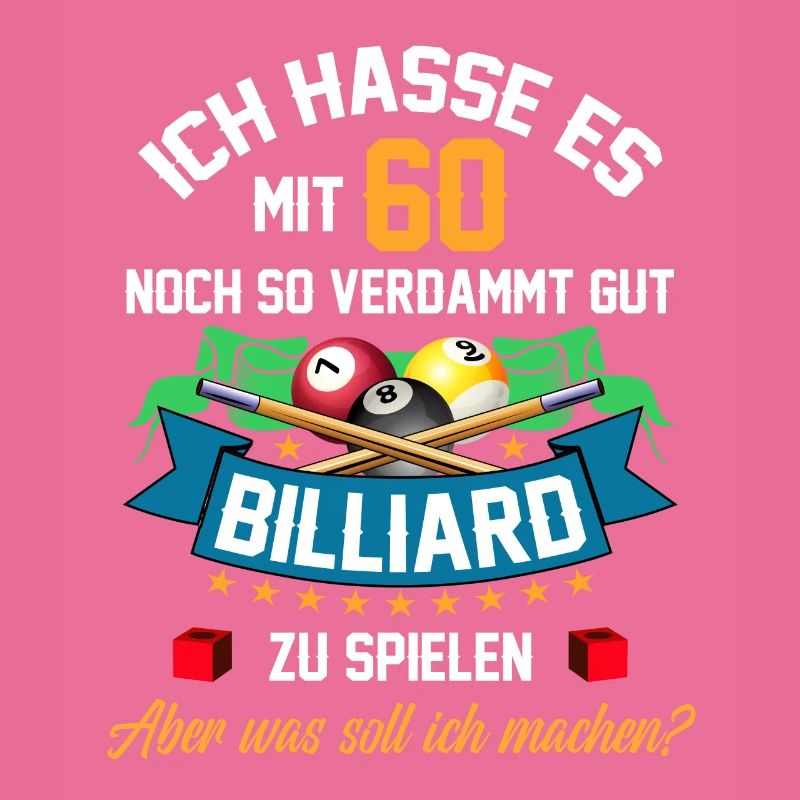 60. Geburtstag Billard Billardspieler Queue Fun
