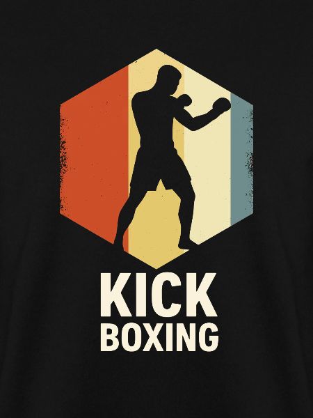 Retro Kickboxer Silhouette