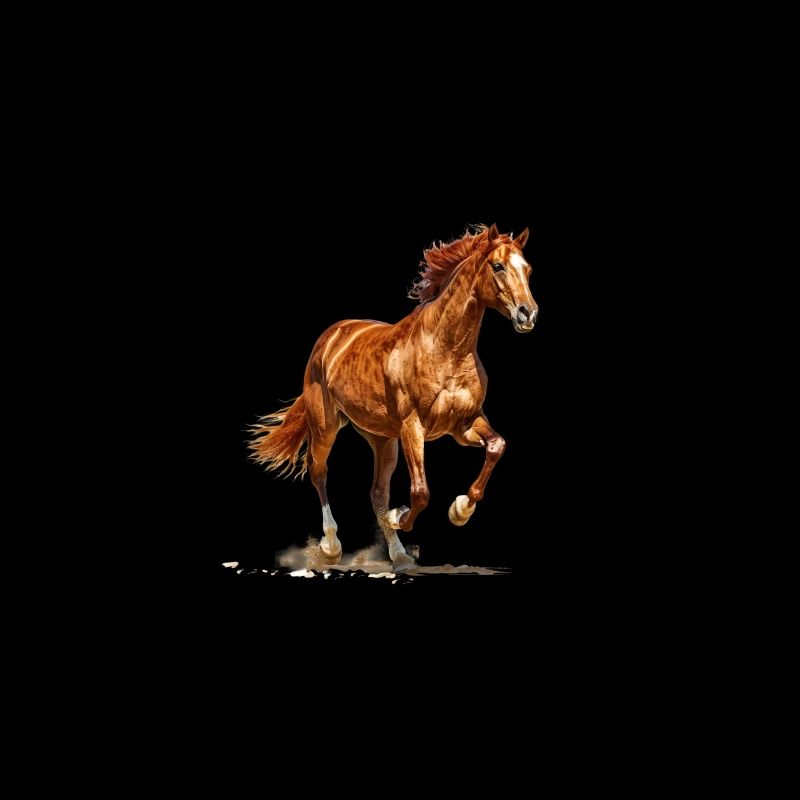 Running horse in motion