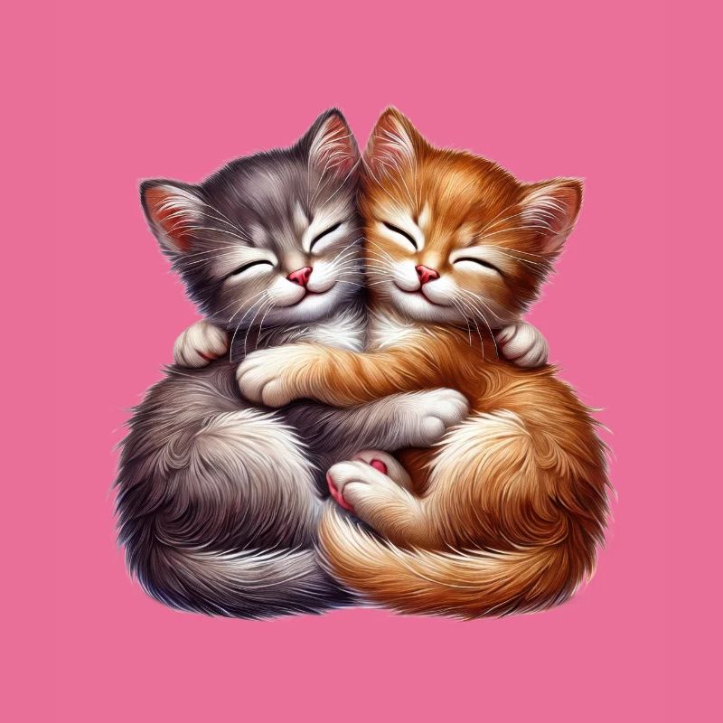 Deux chatons câlins dans une étreinte affectueuse