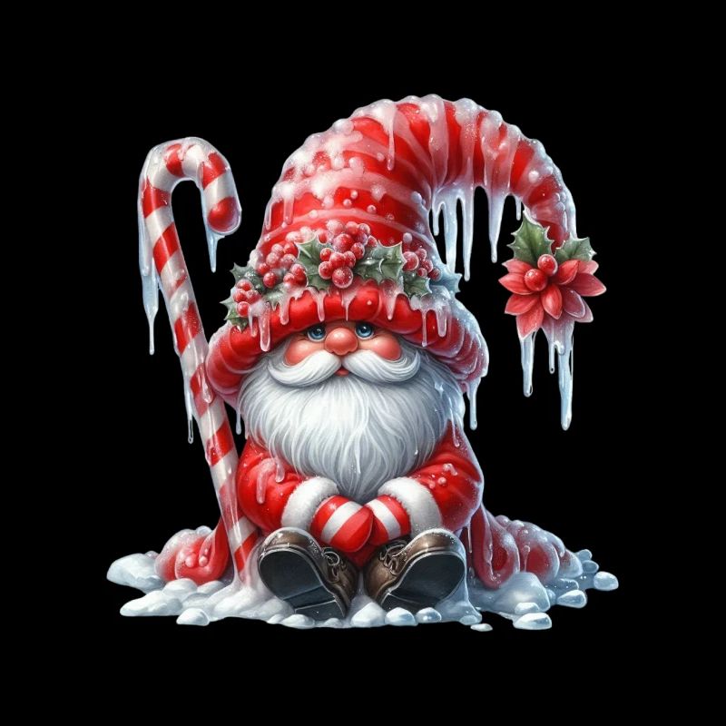 Gnome de Noël confortable avec canne à sucre