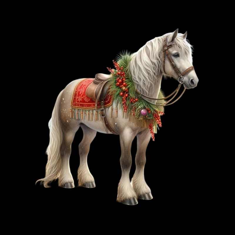 Cheval de Noël avec bride festive
