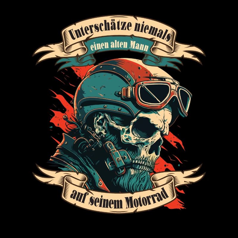 Alter Mann Motorrad Motorradfahrer Biker