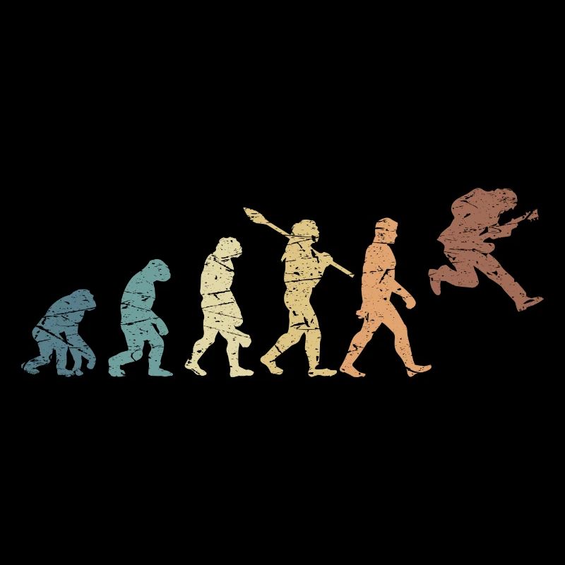 Human Evolution Guitar Band Retro Vintage
