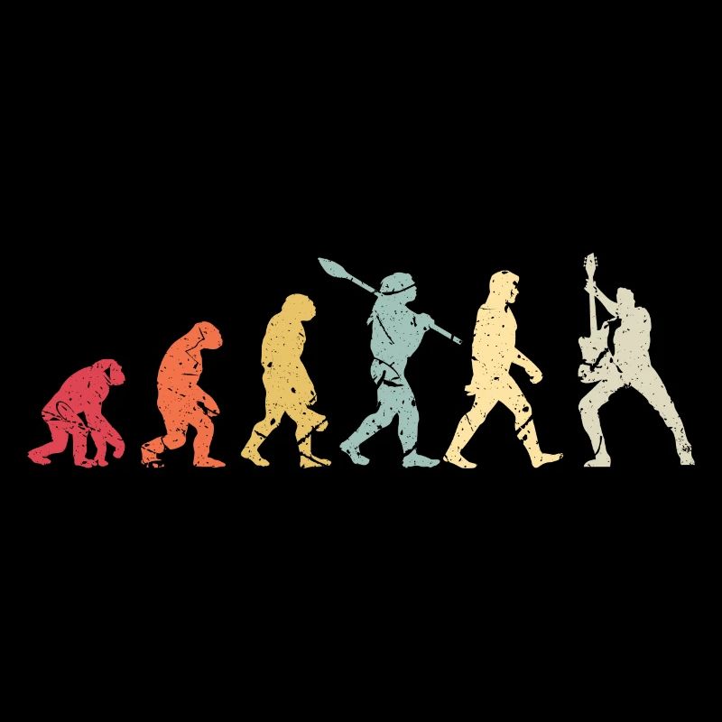 Human Evolution Guitar Band Retro Vintage