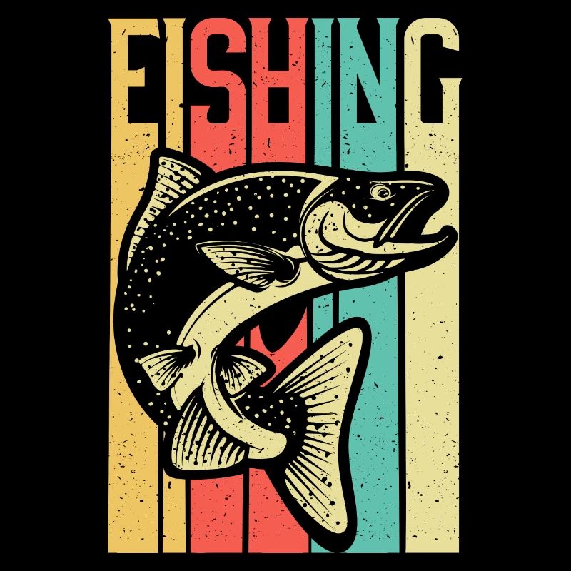 Poisson pêche pêche riviere truite retro