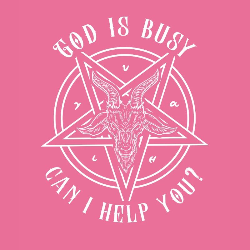 God Is Busy Can I Help You? Satanic Baphomet