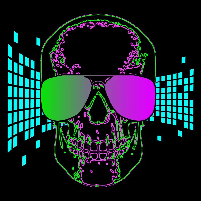 Disco skull party skull 3d