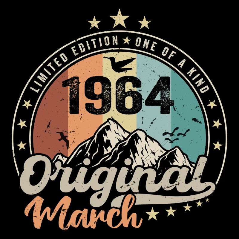 Cadeau D'anniversaire Nées En Mars 1964 Retro 1964