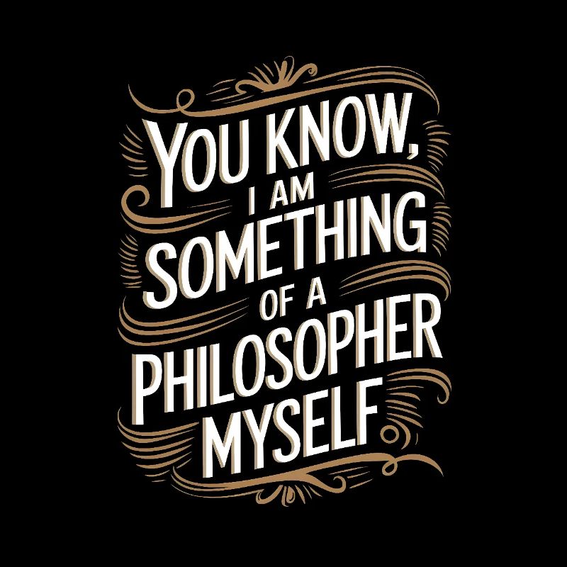 Vous savez, je suis moi-même un peu philosophe