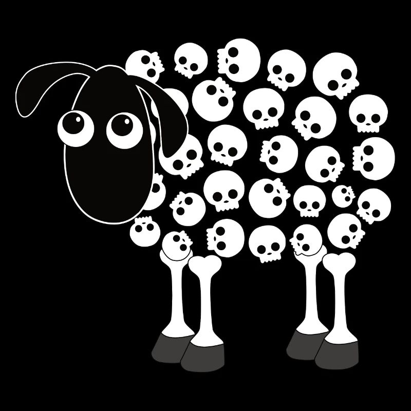 Schaf Totenkopf Knochen Totenköpfe Gothik Rock
