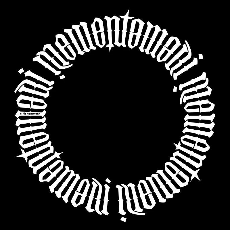 Ambigram "Memento mori" (blanc)