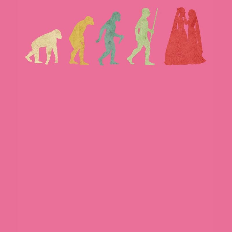 Lesbenpaar romantische Hochzeitsfrau Evolution