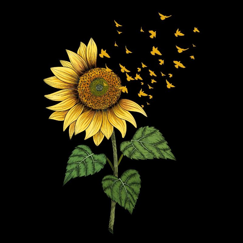 Oiseaux de tournesol mignons Floral