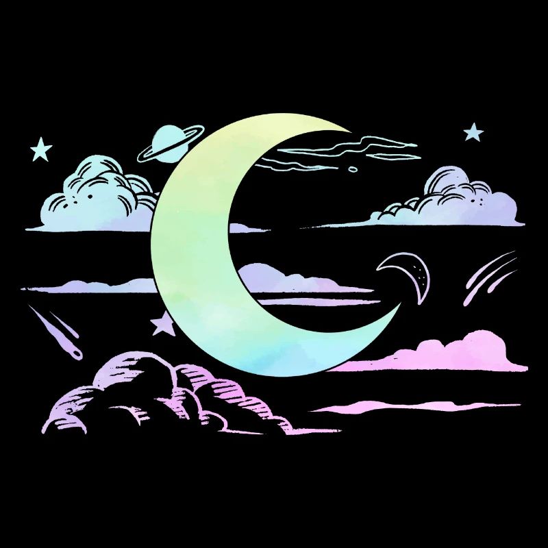 Kawaii Croissant de Lune Sorcière Pastel Goth Lune