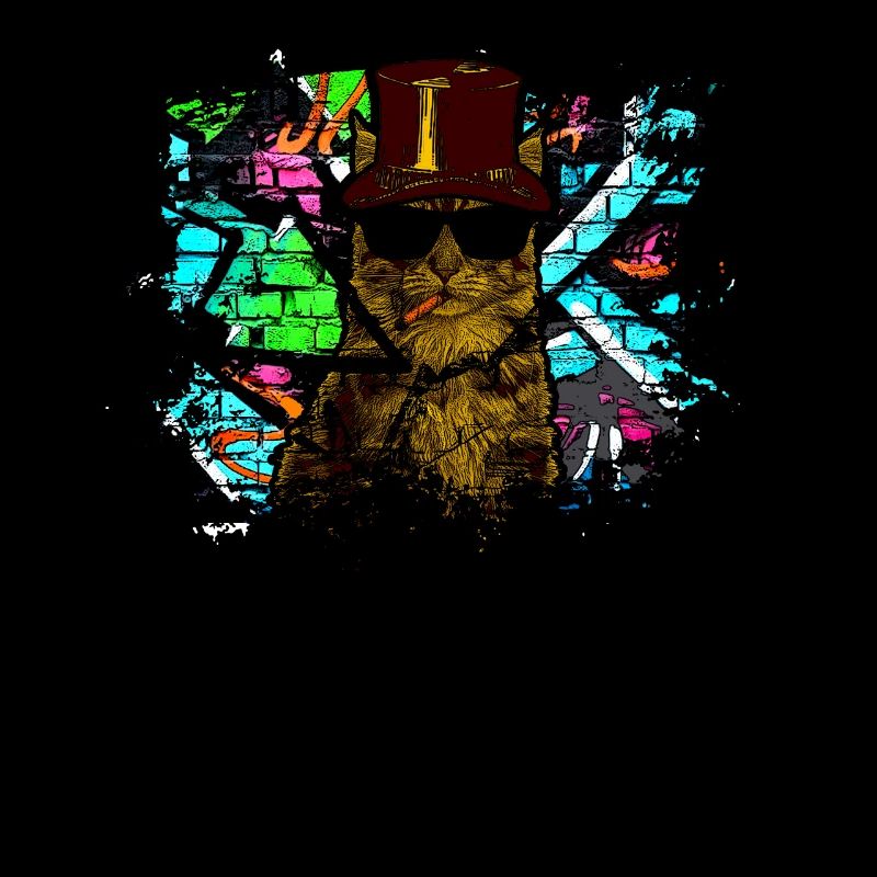 Drôle de chat graffiti