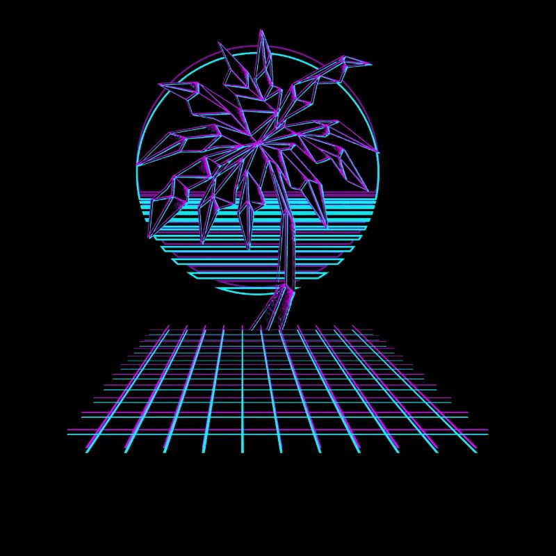 Vaporwave Neon Palm