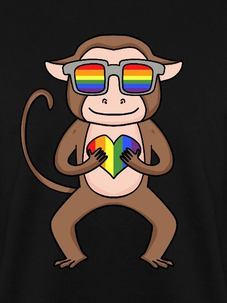LGBT Tier Affe Regenbogen